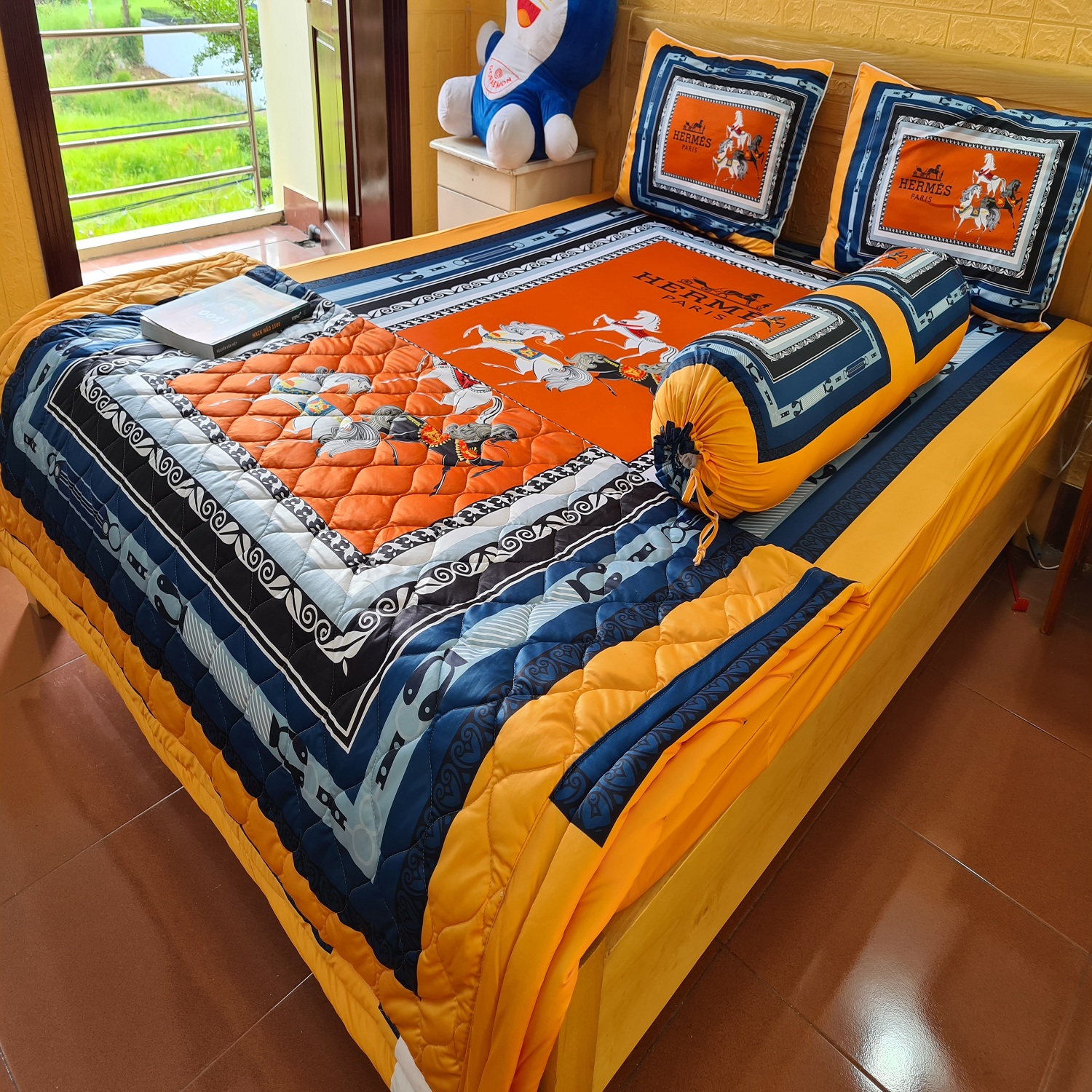 BỘ DRAP THUN Ý 5D 4 MÓN 1M6 & 1M8X2M TY03