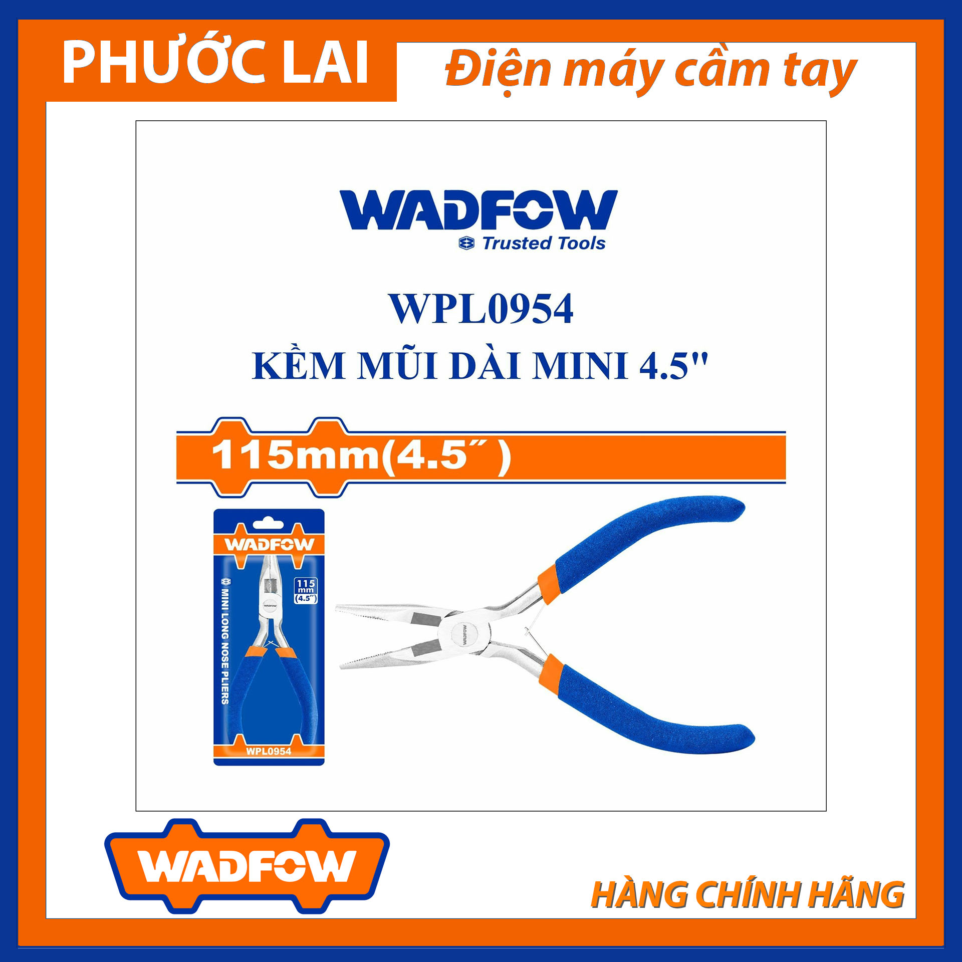 Kềm mũi dài mini 4.5" wadfow wpl0954