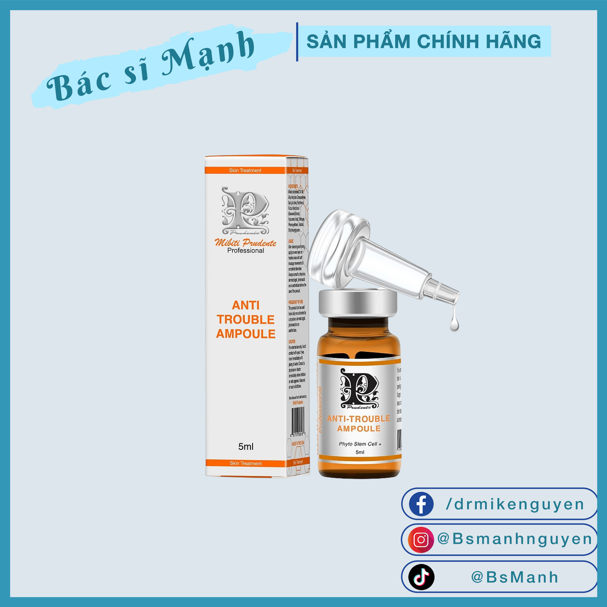 Serum Mụn Anti Trouble Ampoule [ MIBITI ] 5ml/Chai