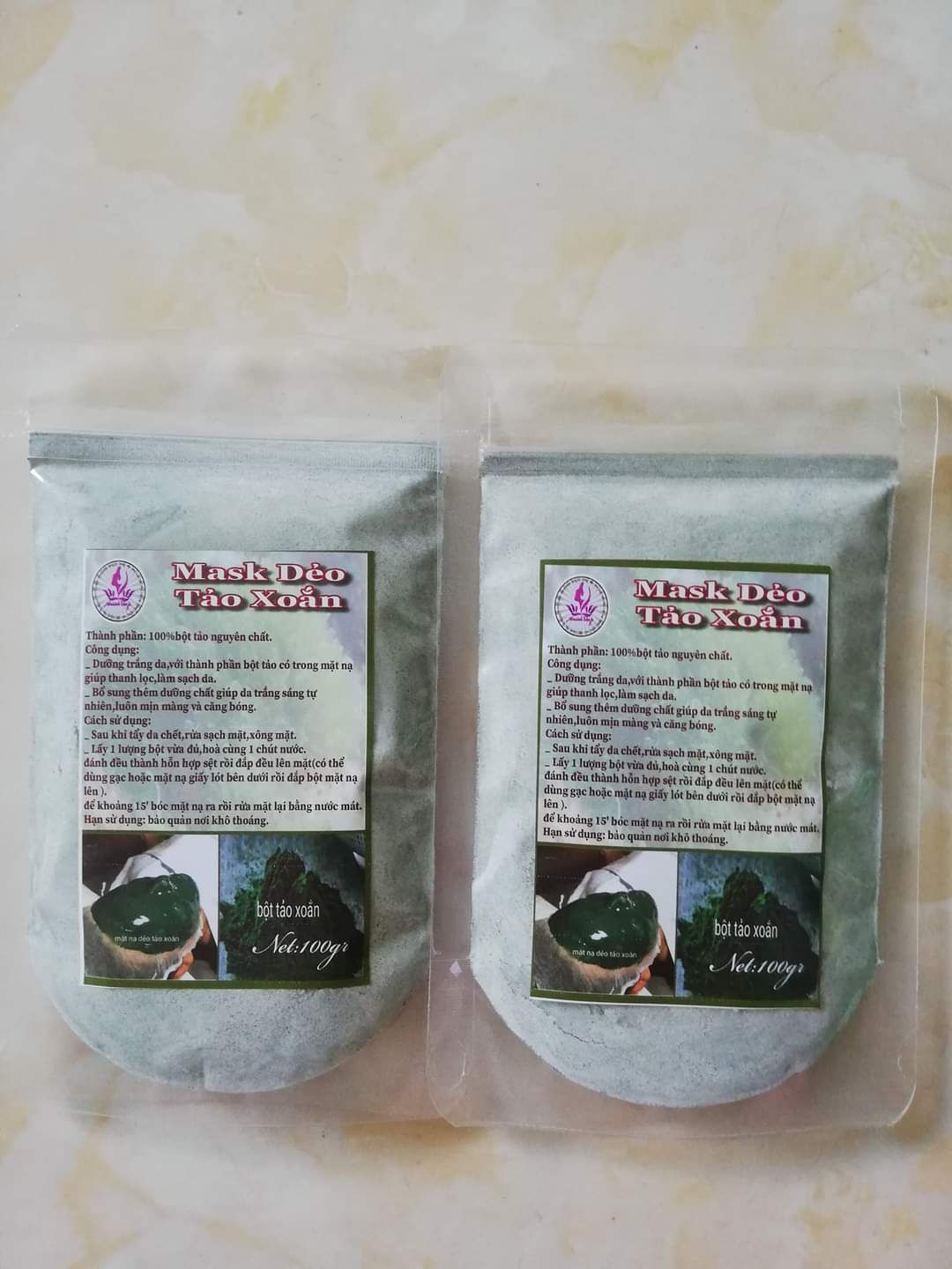 100g mặt nạ dẻo tảo xoắn dưỡng trắng da,chống lão hóa