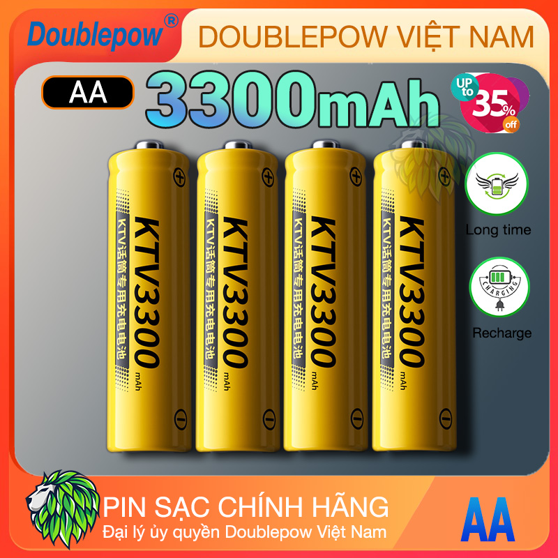 Pin sạc AA - Bộ 4 Pin 3300mAh Doublepow công suất thực lớn chuyên karaoke gia đình, là một sản phẩm vô cùng hữu ích và tiện dụng cho những đồ dùng điện tử gia đình như pin micro karaoke…