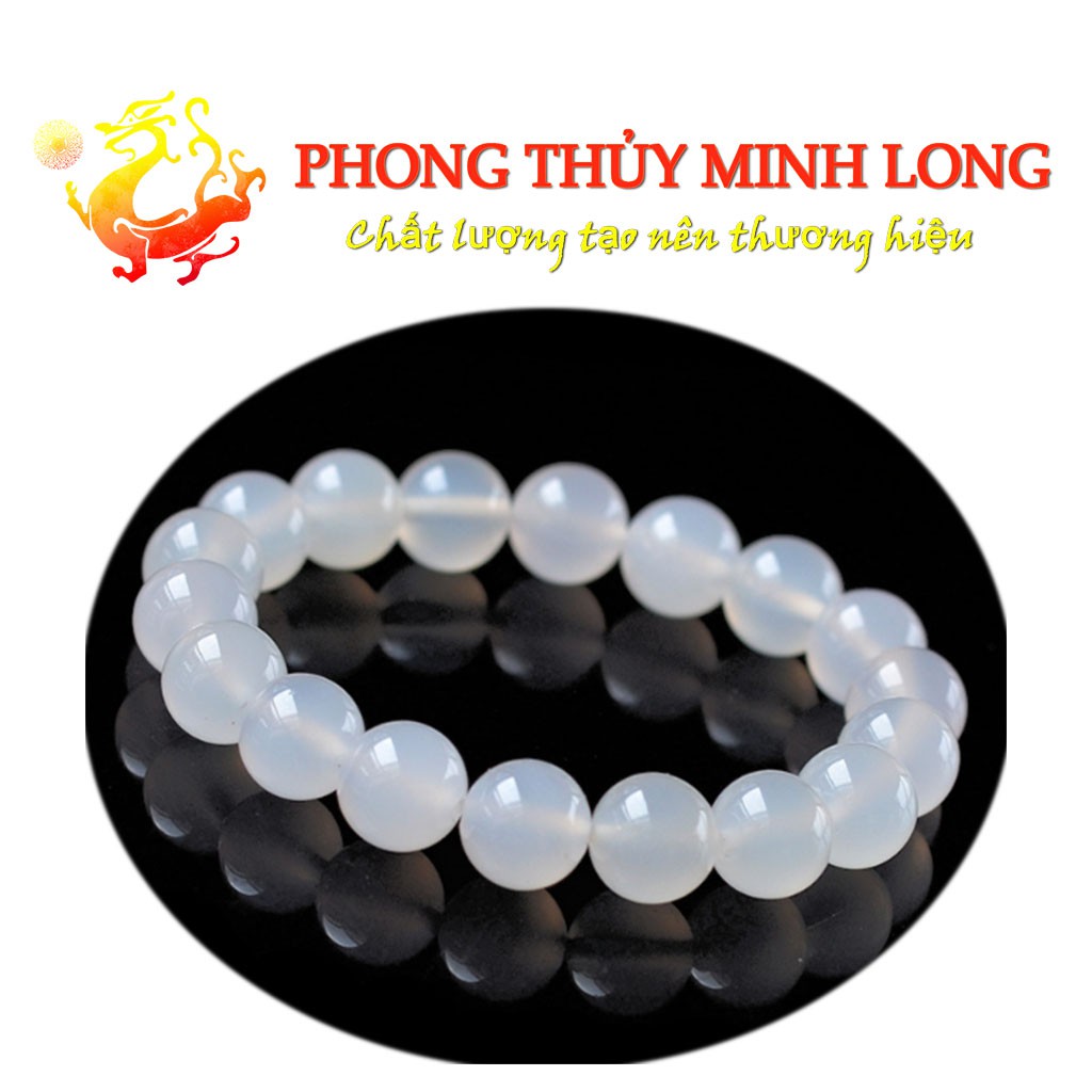 Vòng tay đá Mã Não Trắng chất lượng 3A