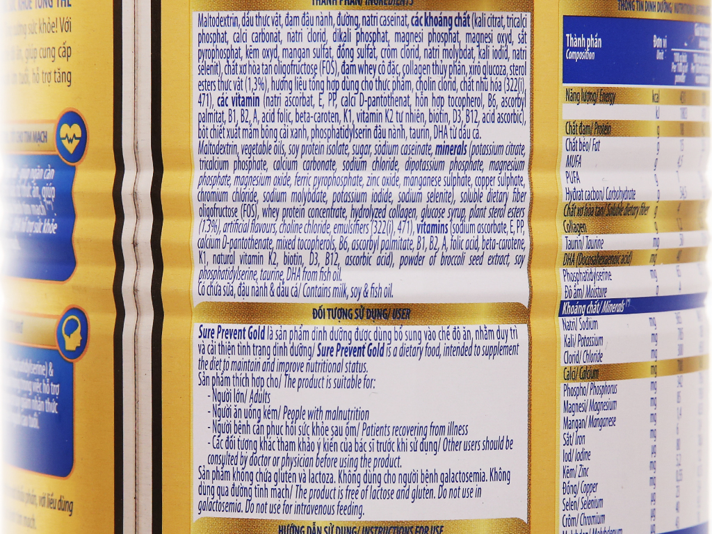 Sữa bột Sure prevent gold Vinamilk 900g