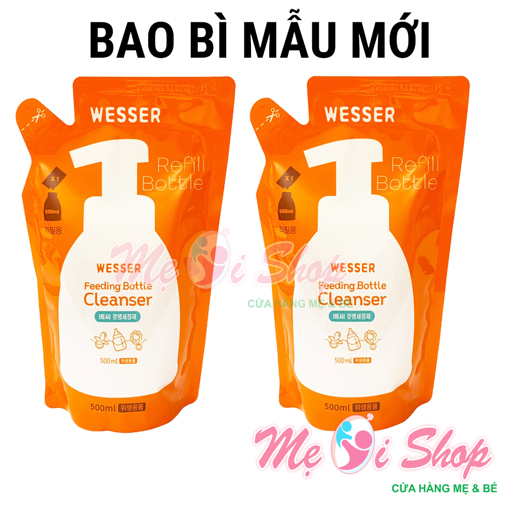 Bộ 2 gói nước rửa bình sữa Wesser 500ml ( Nhập khẩu)