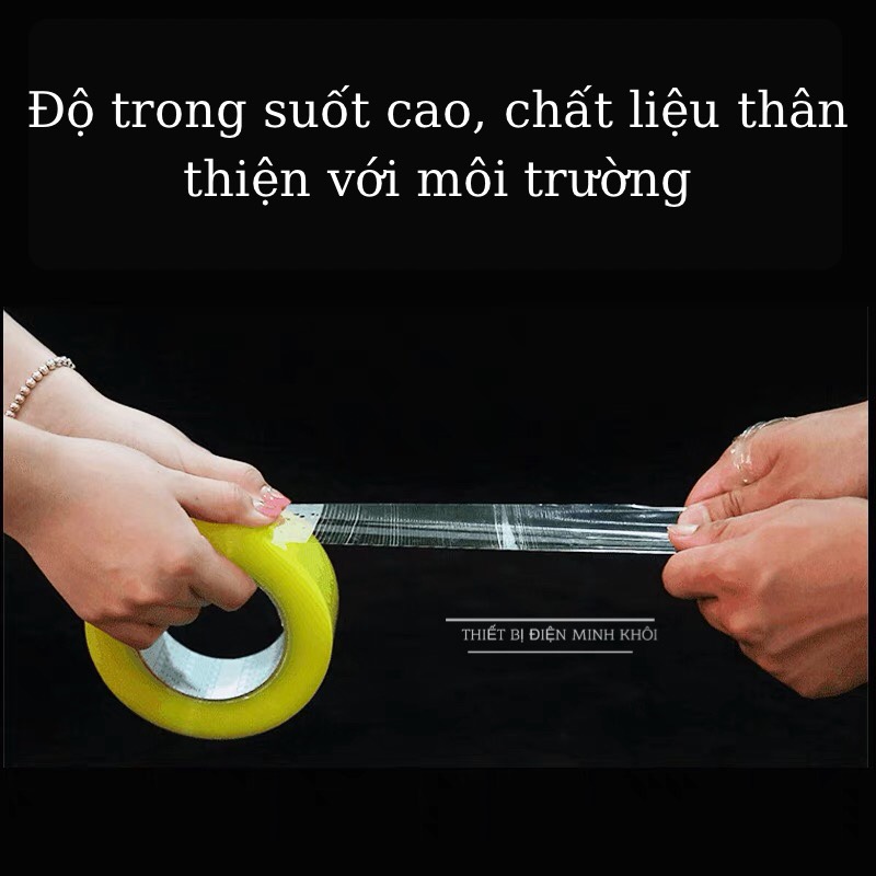 Băng dính, băng keo trong suốt 7cm Yard siêu dính dán thùng đóng gói