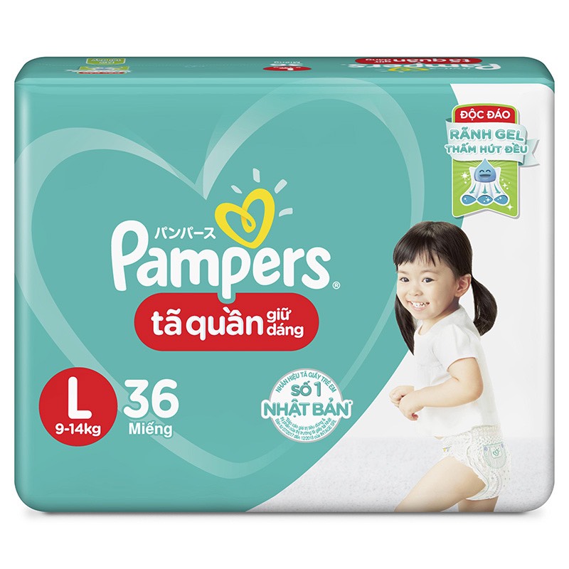 PAMPERS TÃ QUẦN GIỮ DÁNG L36 (9-14KG)