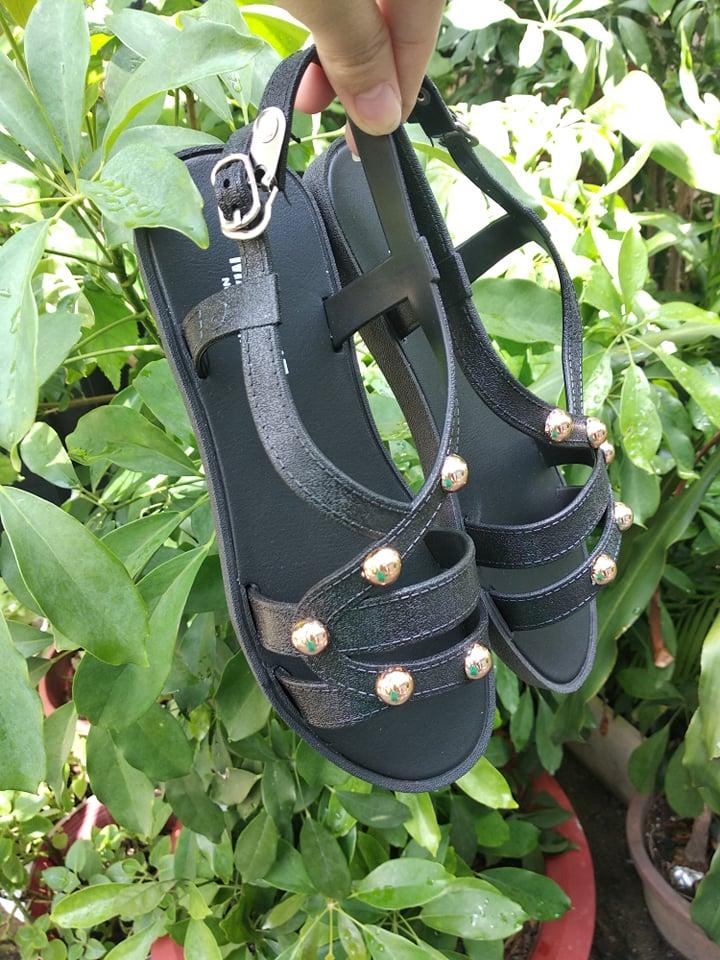 [HCM]Sandal đế bệt đính kim loại