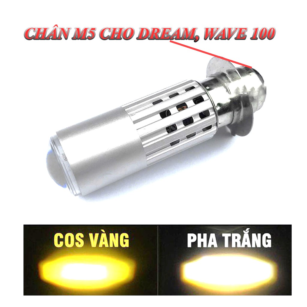 Bóng đèn pha LED bi cầu mini Dream Wave Alpha chân M5 2 chế độ sáng