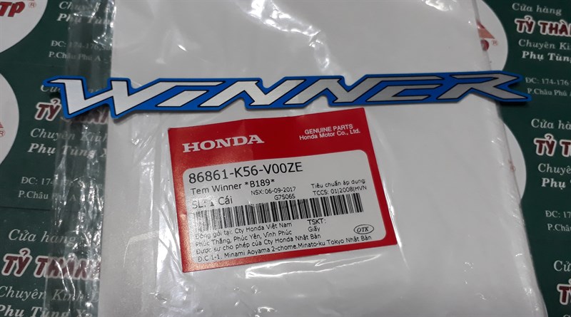 Tem chử Winner v1 Xanh zin