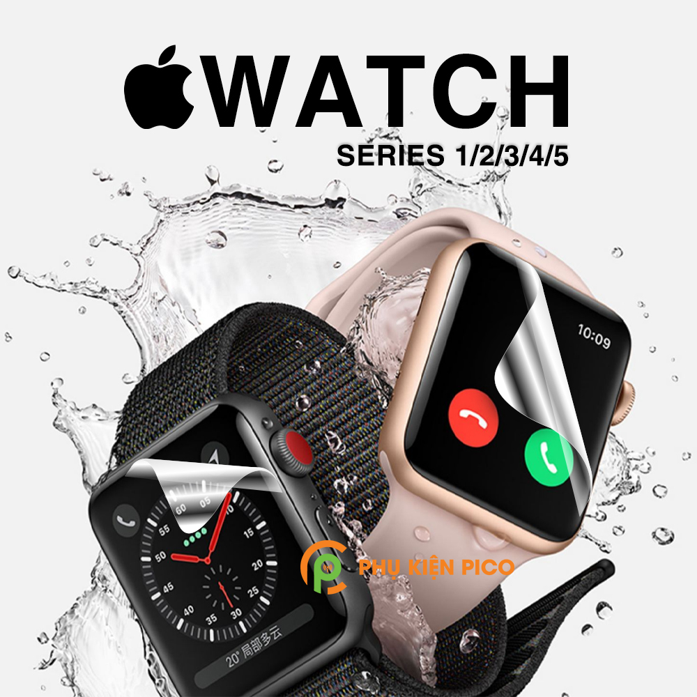 Bộ 3 miếng dán màn hình đồng hồ Apple Watch Series 1/2/3/4/5 38mm 42mm 40mm 44mm PPF cao cấp dẻo trong suốt
