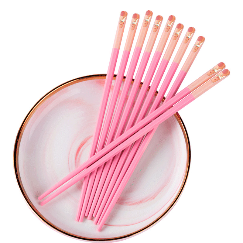 Set 5 đôi đũa ăn sợi thủy tinh hồng pastel sang trọng, an toàn - đũa ăn sợi thủy tinh, đũa cao cấp mới 2023