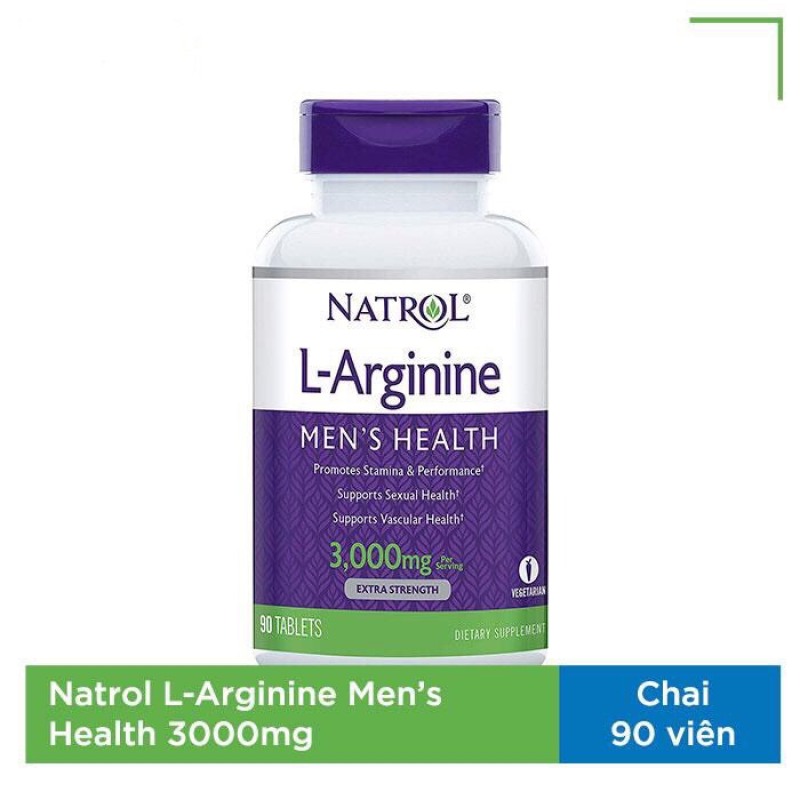 Viên uống tăng cường sinh lý nam Natrol L-Arginine Mens Health 3000mg 90 viên