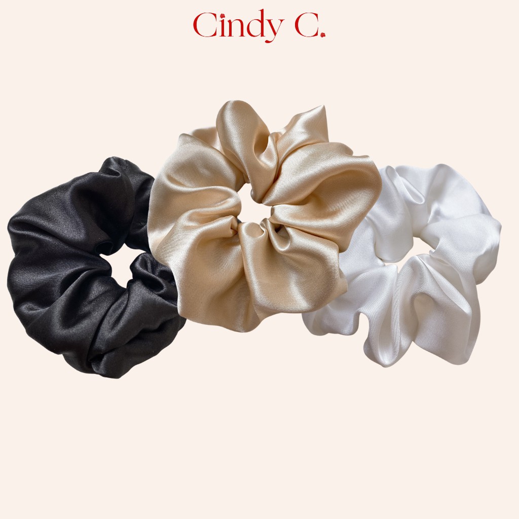 [Mã BMLTA50 giảm đến 50K đơn 99K] Dây buộc tóc scrunchies CINDY C Chất Liệu Lụa Cao Cấp kiểu dáng Basic S21846