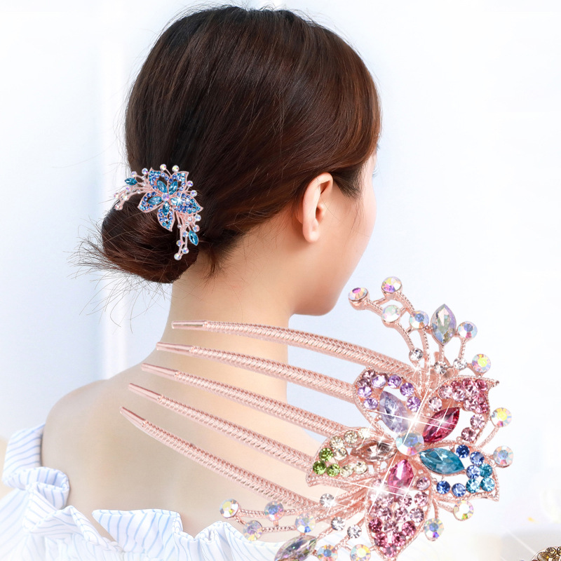 Kẹp Răng Lược Đính Đá Hoa Lấp Lánh