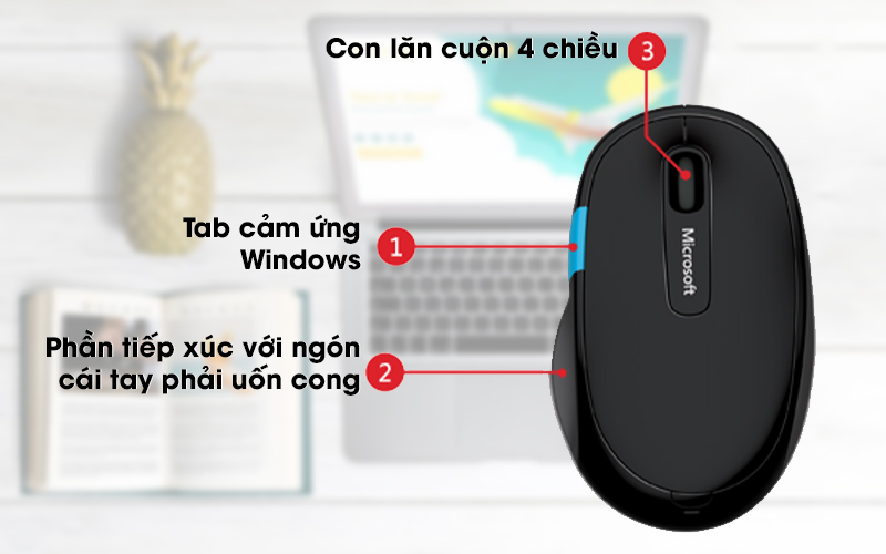 Chuột Bluetooth Microsoft Sculpt Comfort Đen