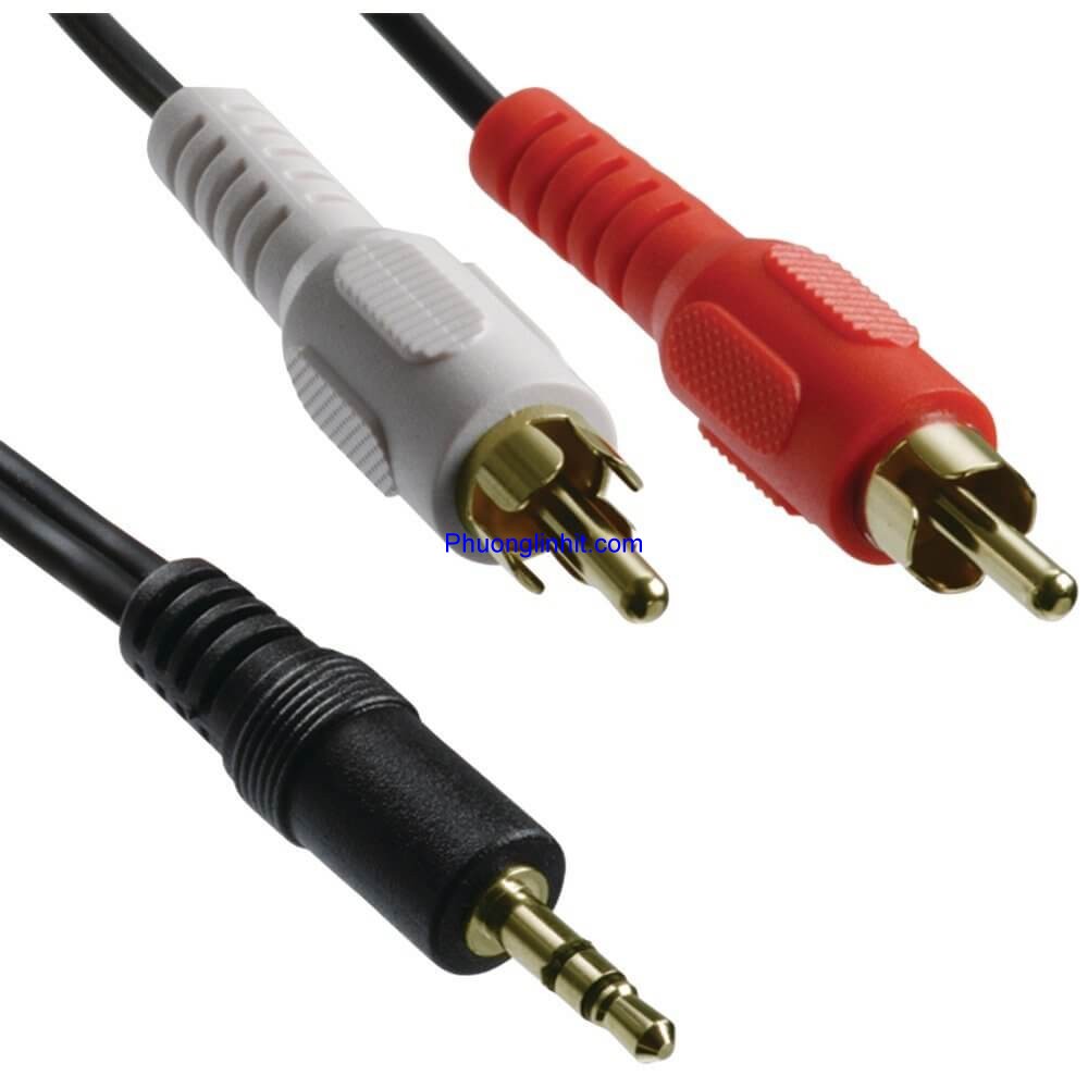 Cáp loa 1 đầu Jack 3.5mm ra 2 đầu bông sen - AT