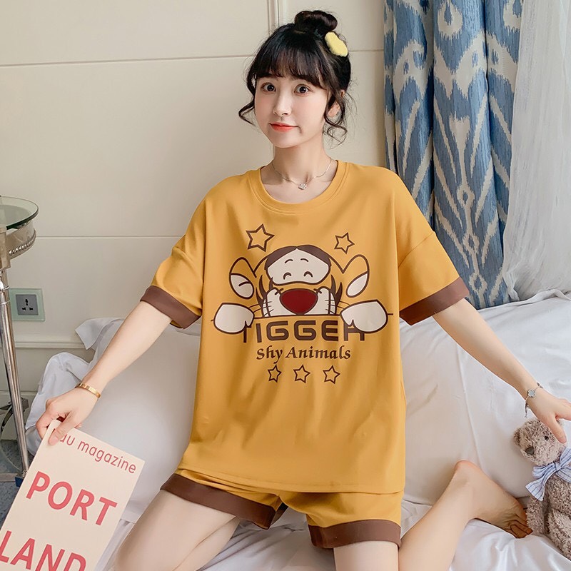 Đồ Bộ Nữ mặc nhà chất liệu Cotton mềm mát dễ thương