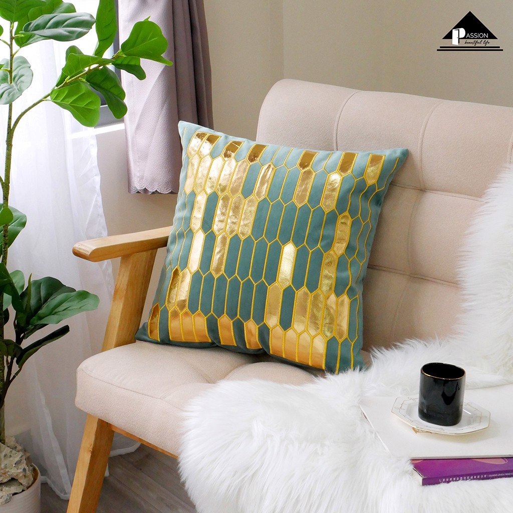 [HCM]Vỏ Gối Tựa Lưng Trang Trí Sofa Ánh Thạch Anh
