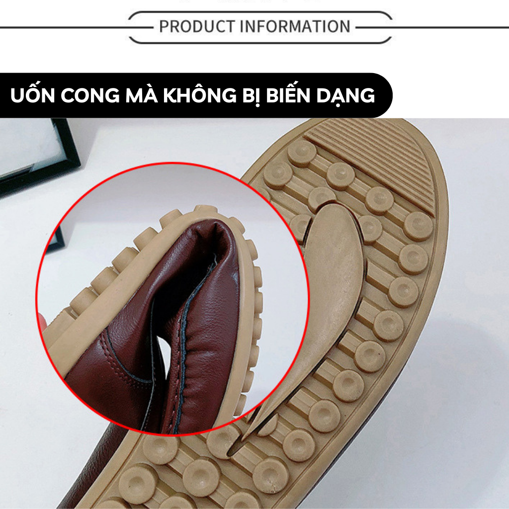 Giày Lười Nữ , Giày Mọi Nữ Da PU Cao Cấp Siêu Mềm Ôm Chân