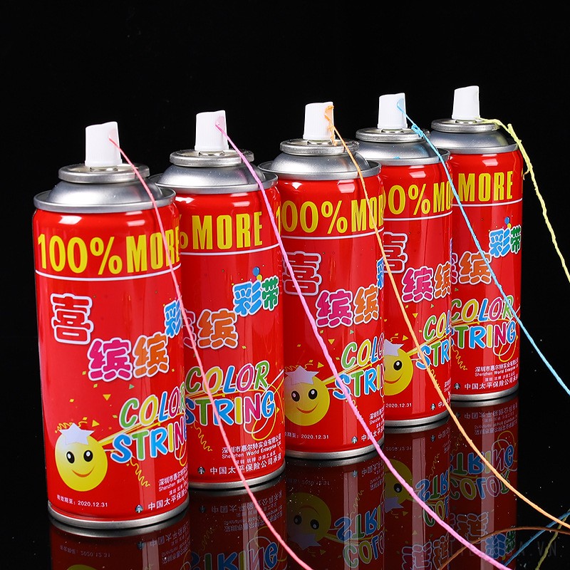 [HCM]Bình xịt dây sợi màu Crazy String Happy