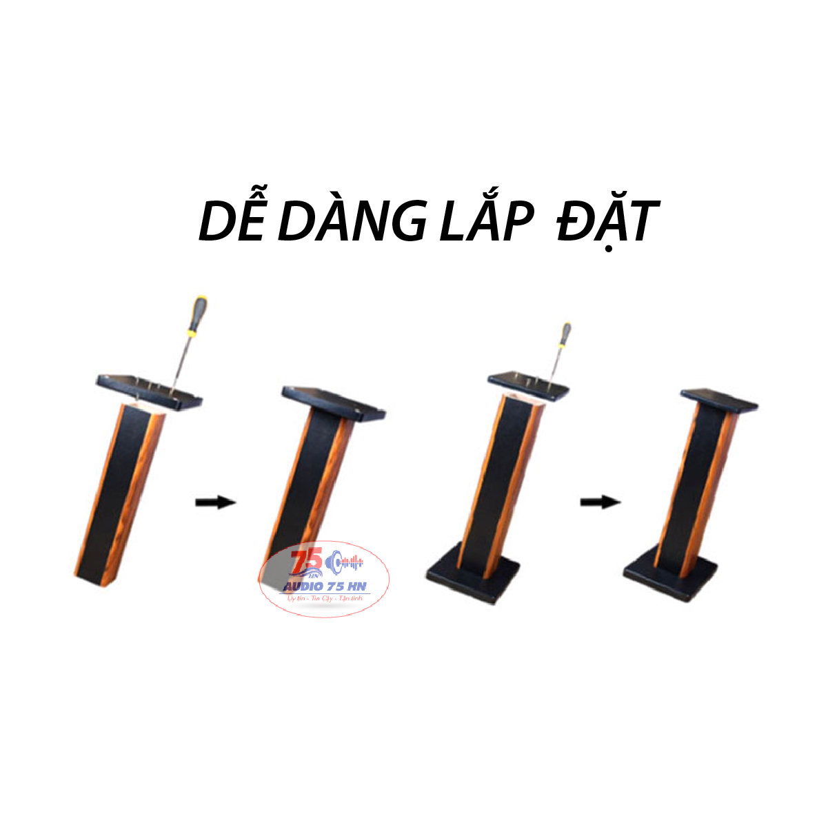 Cặp Chân loa gỗ Bookself cao 30cm và 60cm