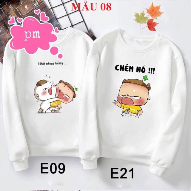 Áo nỉ đôi( 2 áo) in hình ý nghĩa