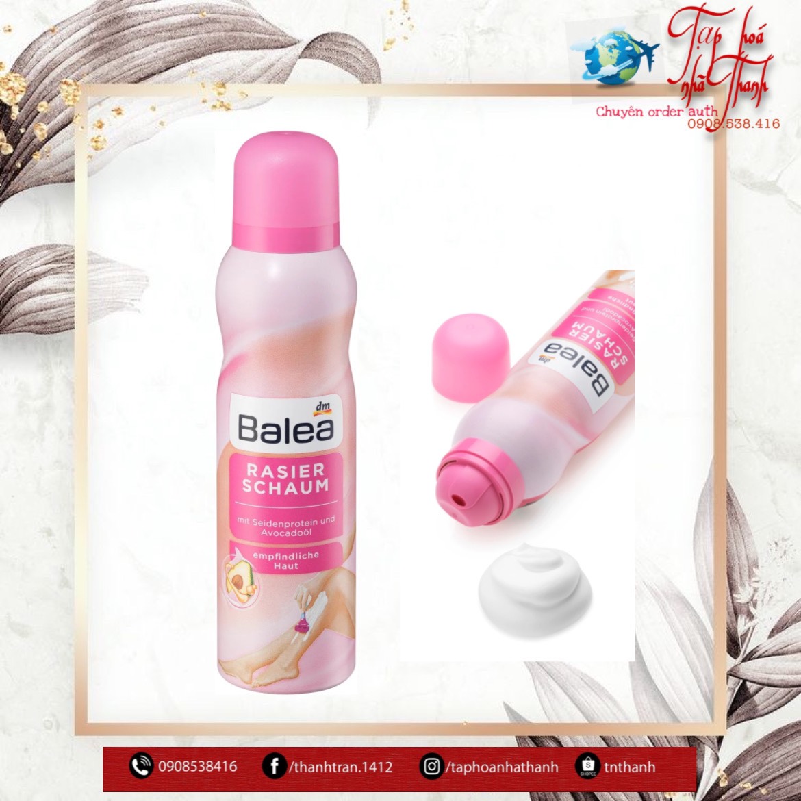 Bọt cạo lông Balea làm mềm da