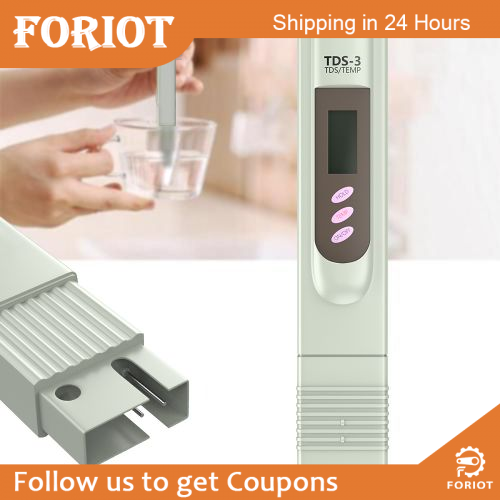 Foriot 1-9990ppm TDS-3/TEMP 3V water quality testing three-key with temperature pen water purifier test pen