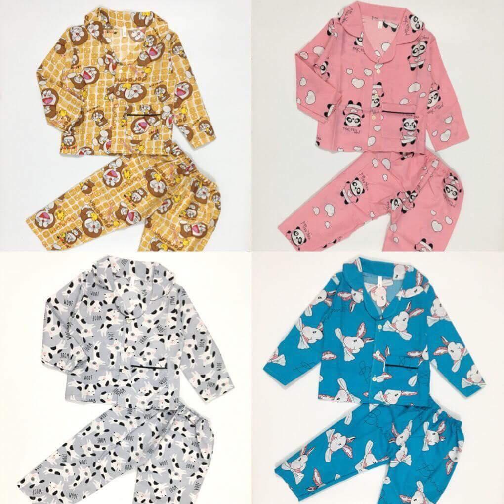 Bộ Pijama dài tay cho bé chất kate