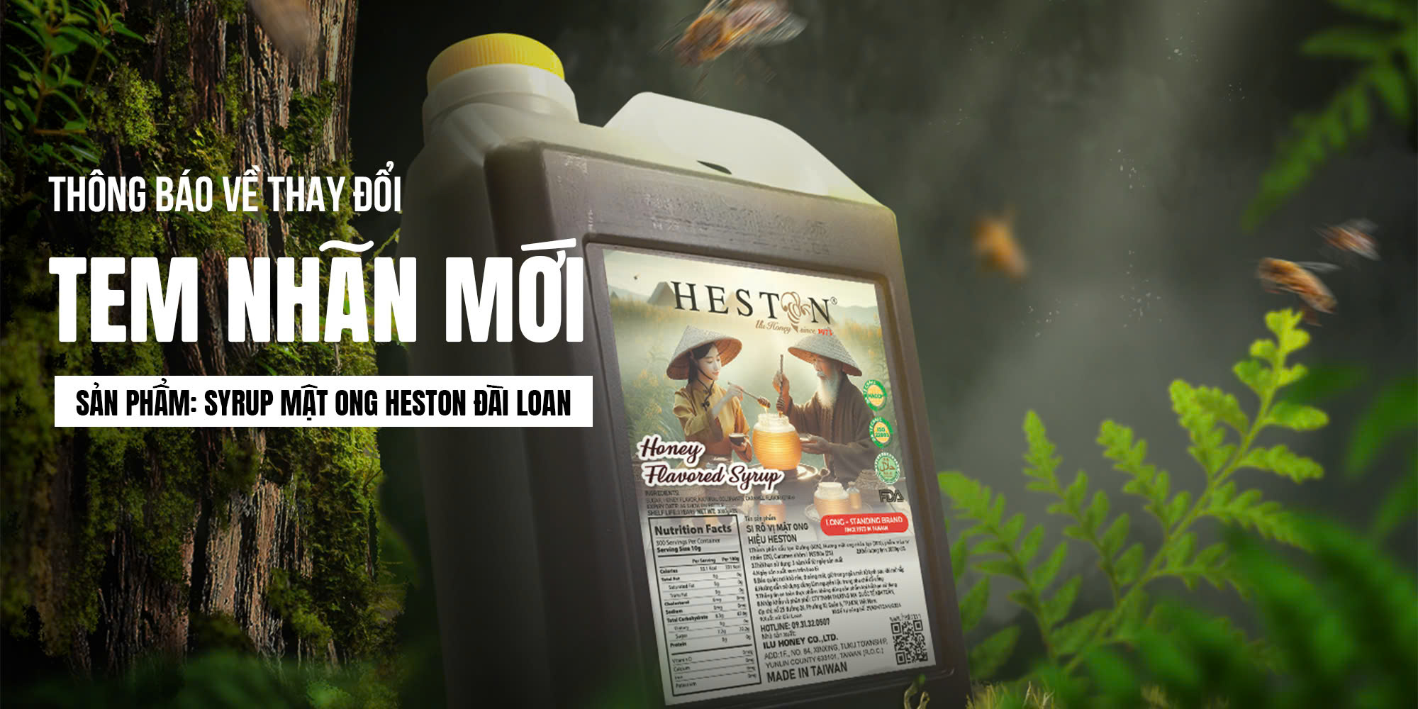 Syrup mật ong Heston Đài Loan can 3kg