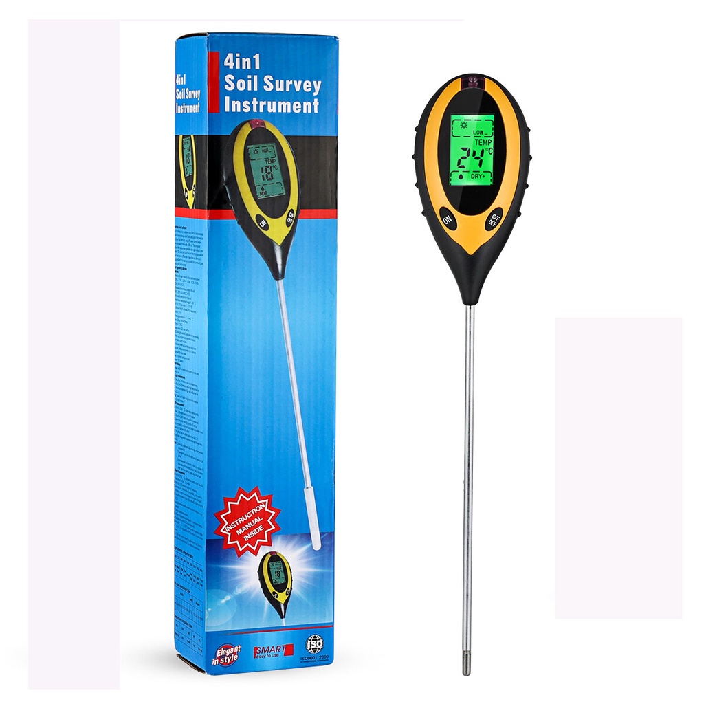 Máy Đo Độ pH Đất, thiết bị đo PH đất 4-1 (PH, độ ẩm, ánh sáng, nhiệt độ) - LAMJAD