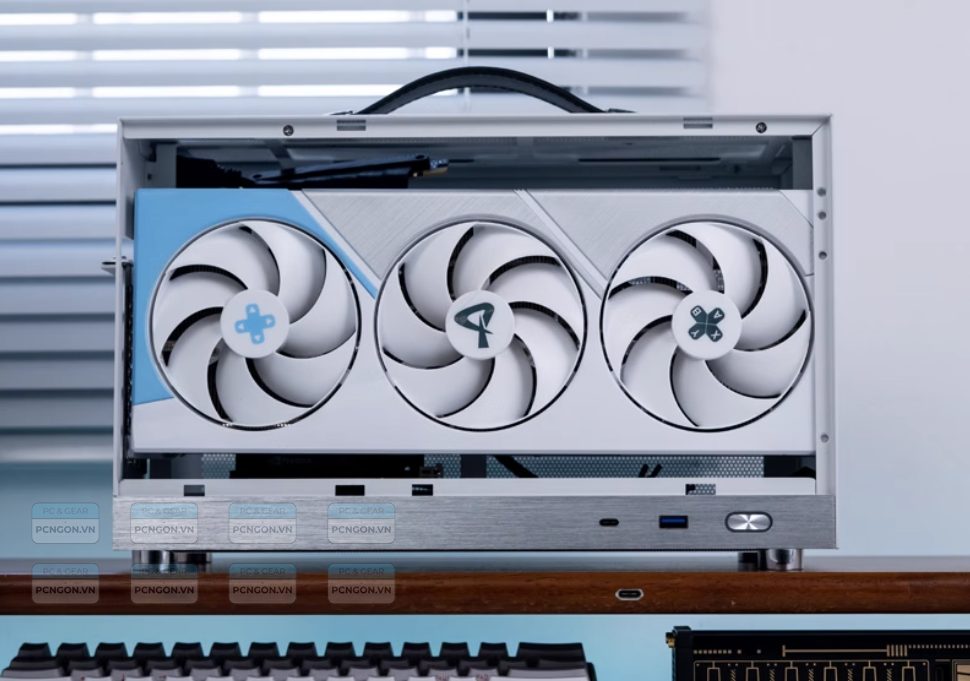 [PCNGON] Vỏ case máy tính Mini ITX Shiny Snake S400 - Trắng (Type C, Riser 3.0)