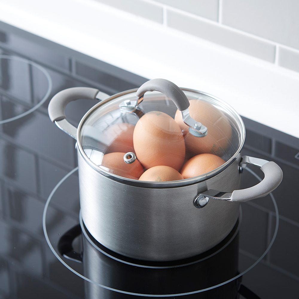 Nồi chống dính nhôm Lock&Lock Handycook 14cm LHD1142 - 2 tay cầm - Có kèm nắp - Màu xám