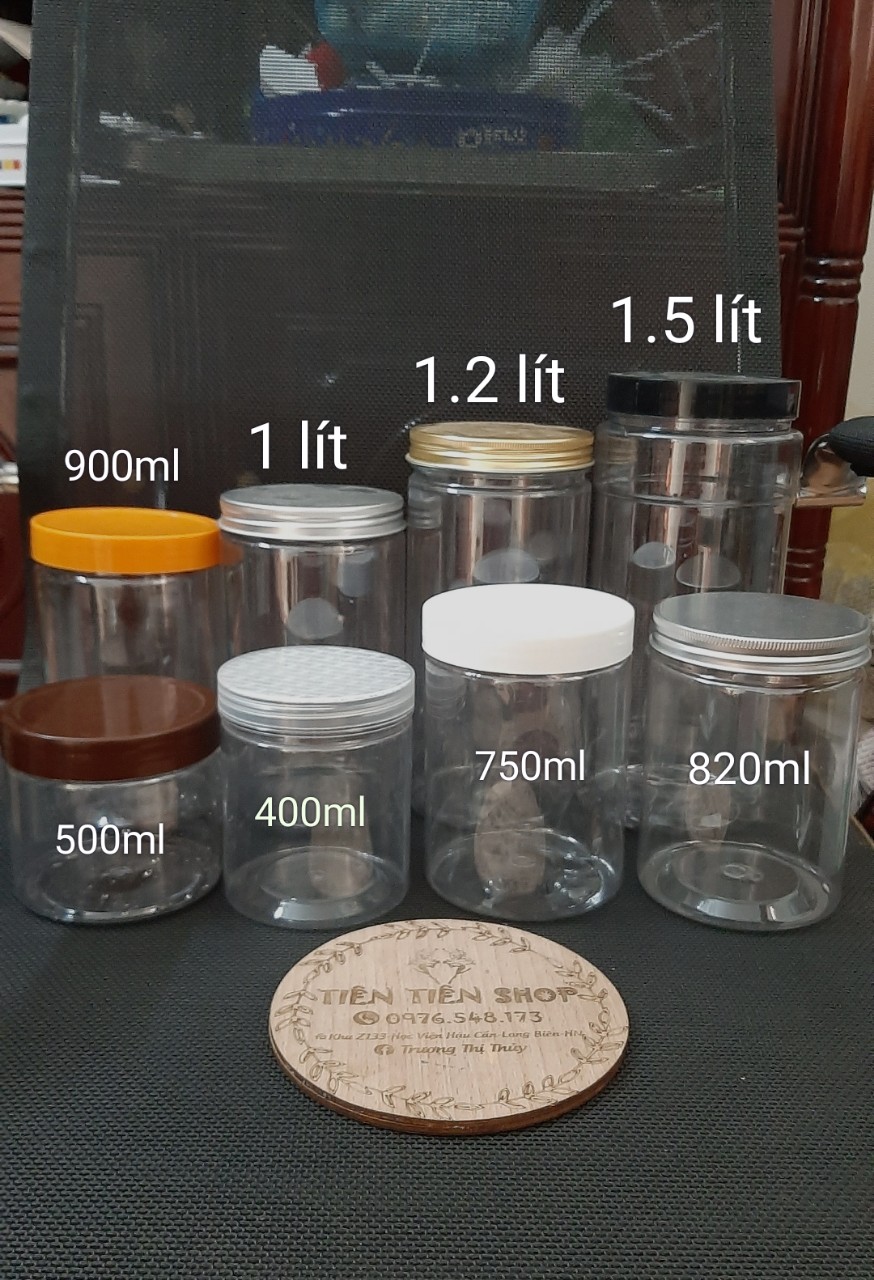 Hũ nhựa pet nắp vặn nhiều màu size to từ 500ml - 1,5 lít