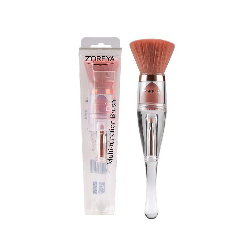 Soft 3 in 1 multifunctional travel makeup brush angled sponge makeup brush eyebrow eye shadow brush cosmetic