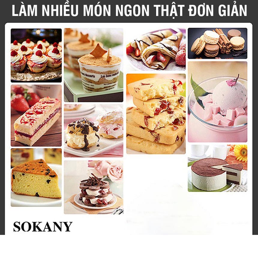 [ Xả Kho - Thanh Lý 50% ] Máy Đánh Trứng, Trộn Bột Làm Bánh Kèm Chậu 2 Lit Siêu Khỏe, 7 Tốc Độ, Vỏ Inox Sáng Bóng, Dễ Dàng Vệ Sinh, Máy Đánh Trứng Cầm Tay Sokany CX-6620 Công Suất 250W Hàng Phân Phối Chính Hãng - Bảo Hành 12 Tháng