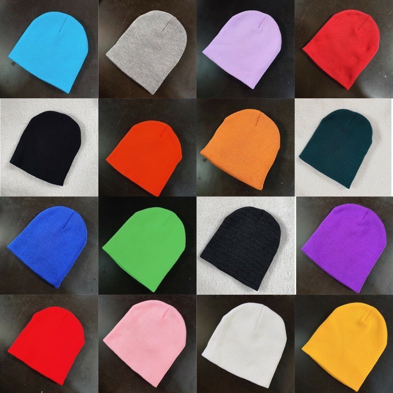 Mũ Len Beanie Trơn Dáng Ngắn 21cm phong cách hàn