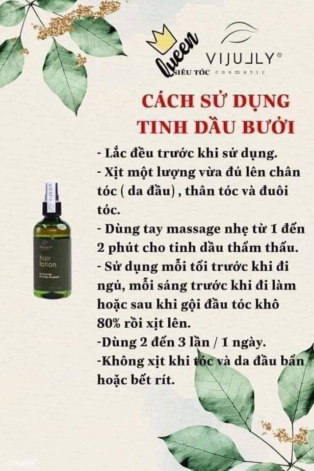 Tinh dầu bưởi Vi Jully kích mọc tóc chai 100ml