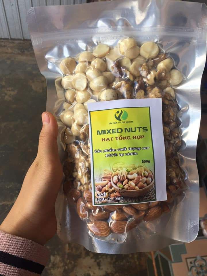 Hạt điều vỡ rang muối còn vỏ lụa 1kg