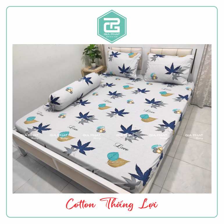 Bộ ga gối Thắng Lợi {5 món} 100% Cotton chuẩn logo ( 1 chăn + 1 ga bọc + 2 vỏ gối nằm + 1 vỏ gối ôm -inbox chọn mẫu )