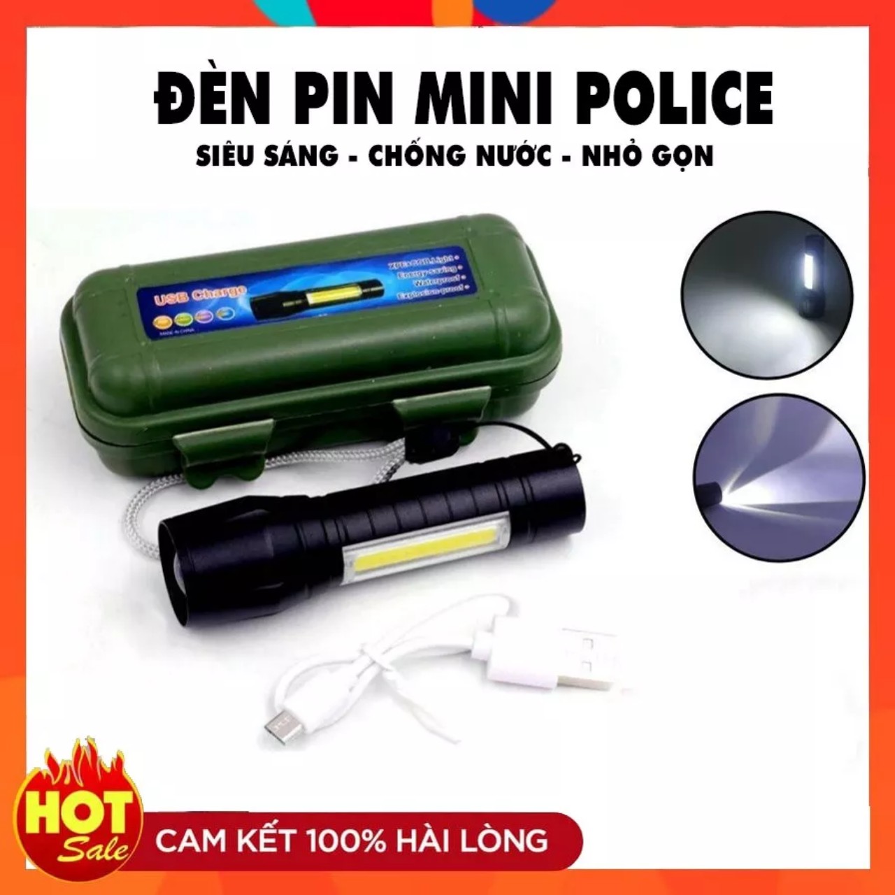 Đèn Pin Siêu Sáng Cao Cấp Mini T1 3 Chế Độ Sáng Full Box