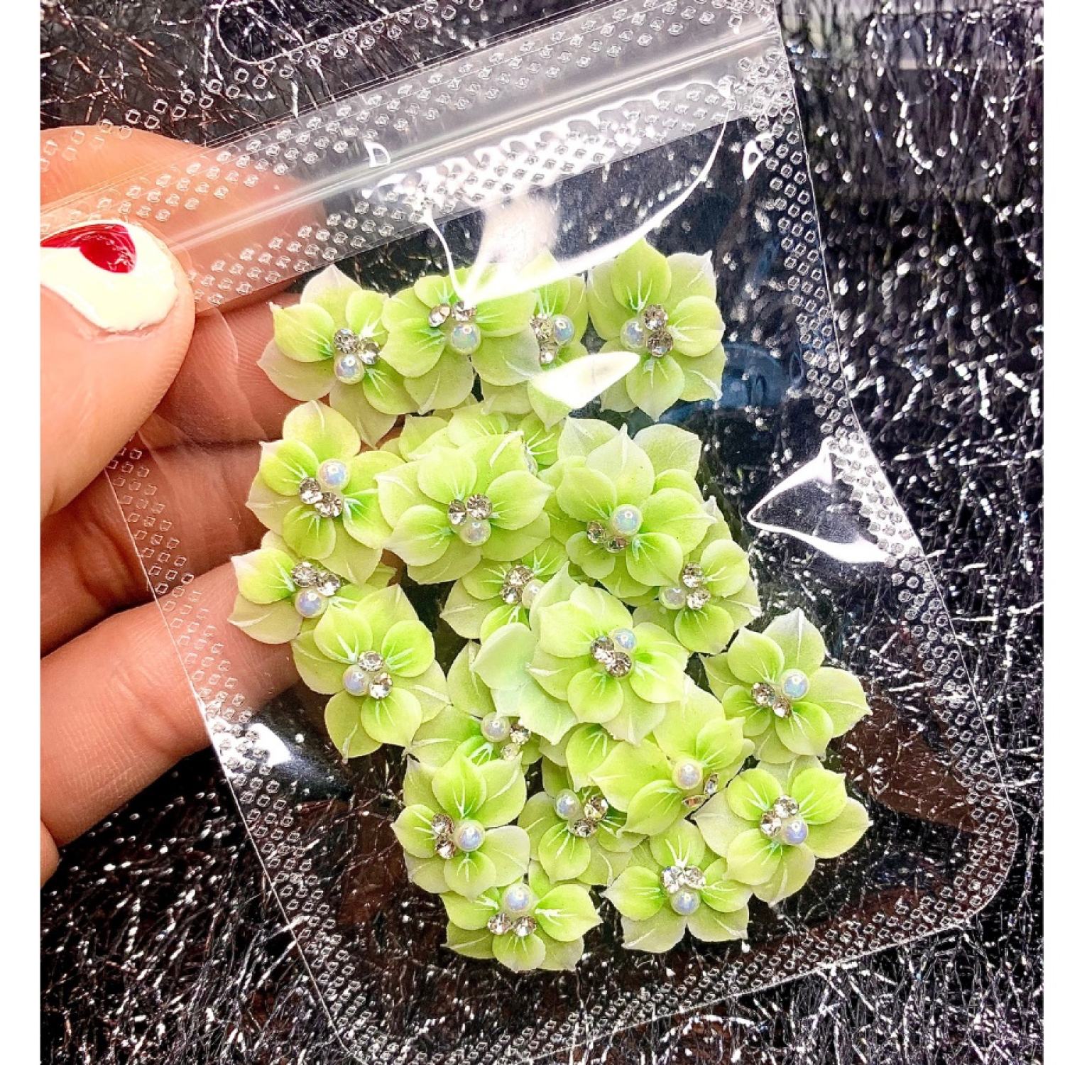 Hoa bột nail, Hoa gắn móng chân siêu xinh ( 1 bông )