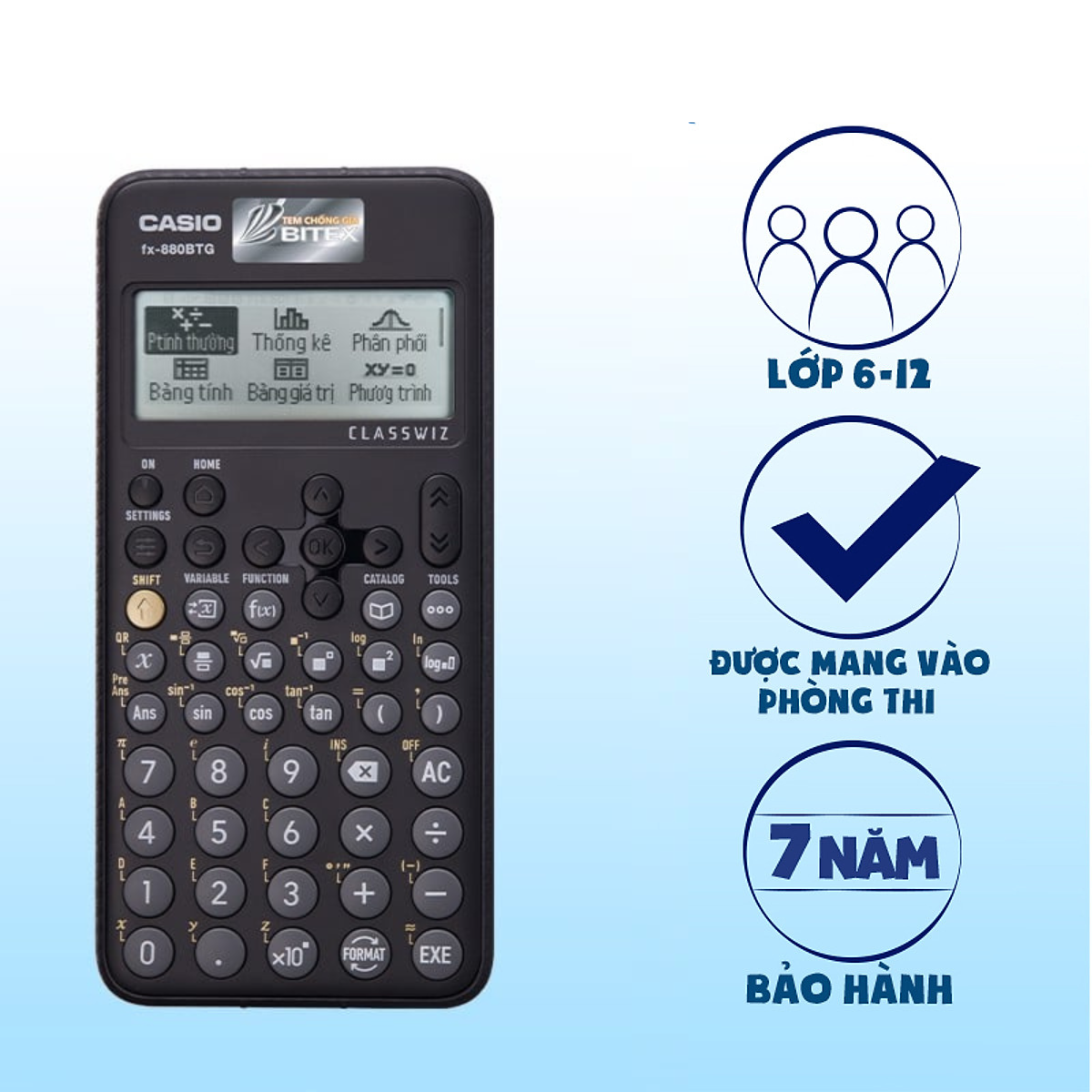 Máy Tính Casio FX 880 BTG - Màu Đen