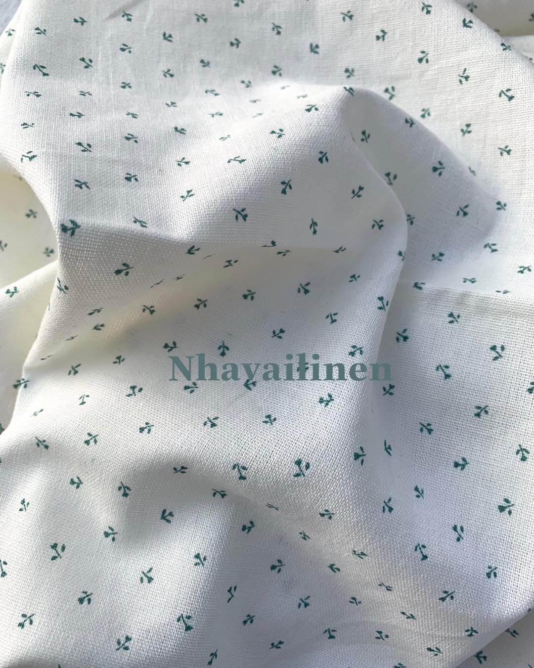 [HCM]Linen bột hoa hồng nhỏ xanh