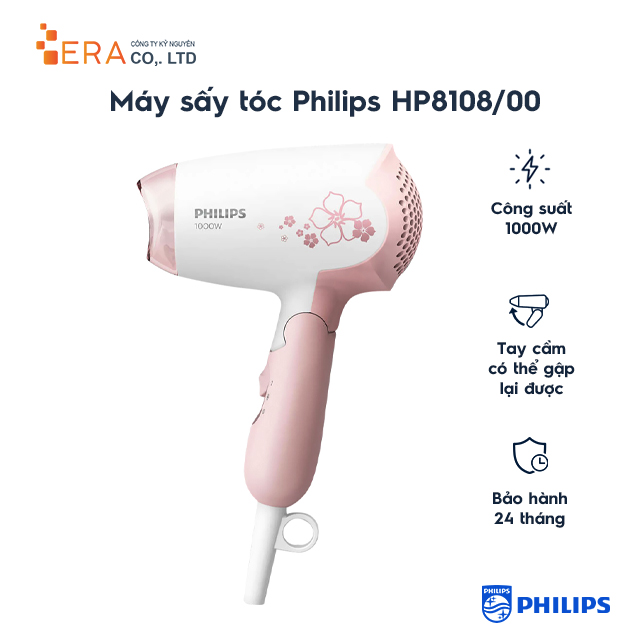 Máy sấy tóc Philips HP8108 - Công Suất 1000W - Hàng Chính Hãng Bảo Hành 2 Năm