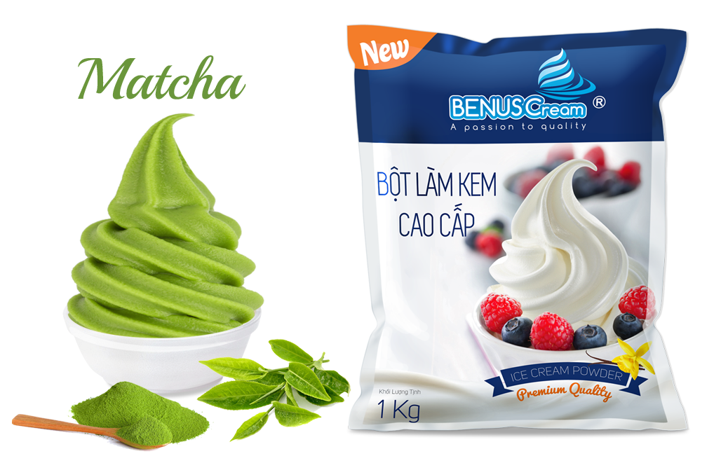 Bột làm kem tươi Cao Cấp - Kem Matcha