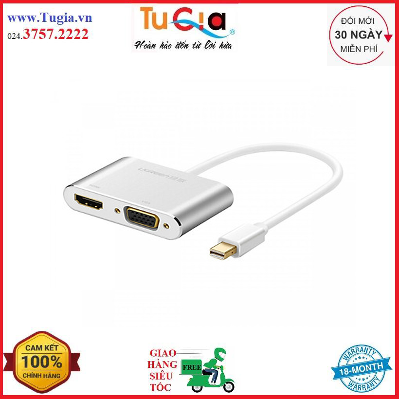 Cáp mini displayport to hdmi + vga ugreen - hàng chính hãng