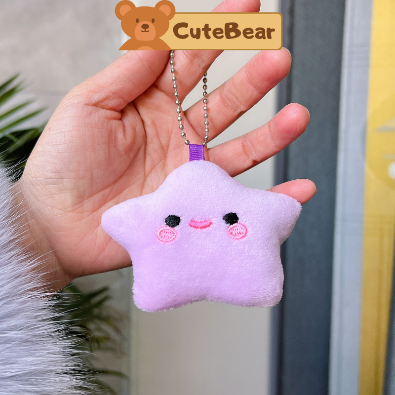 Móc khóa thú bông móc khóa ngôi sao dễ thương đáng yêu dùng làm móc khóa treo balo túi xách CB23