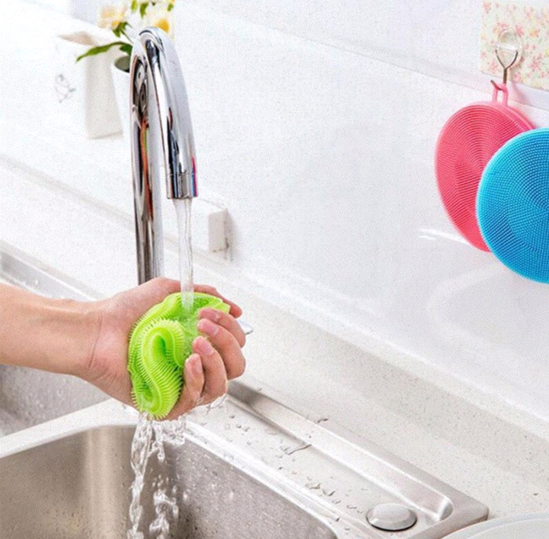 (XẢ KHO) Miếng rửa chén bát bằng silicon dẻo dai