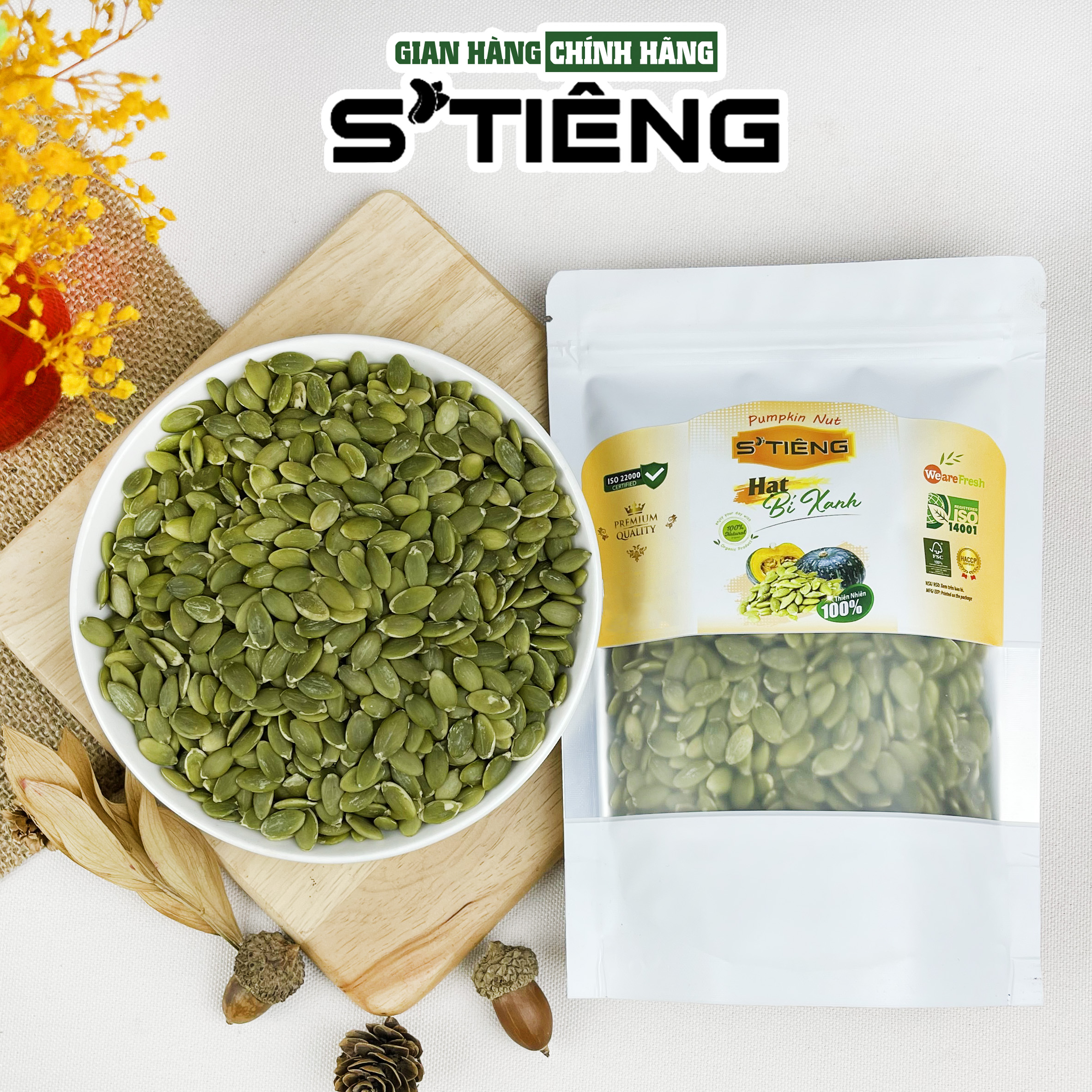 Nhân Hạt Bí Xanh Ấn Độ Tách Vỏ STIENG